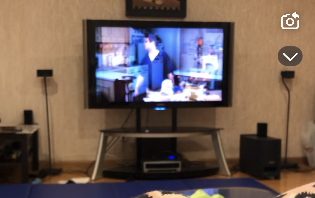 TV Stand With Two Glass Shelves