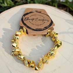 Gold Hematite Chip Bracelet