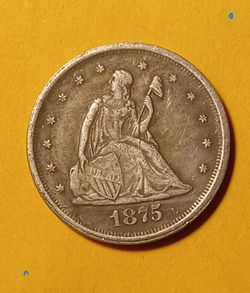 US 1875 Liberty Seated 20 Cents Modern Restrike Token / Coin
