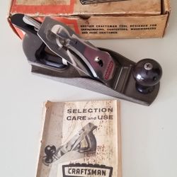 Vtg 9" Craftsman 37421 Smooth Plane w/Box & Manual 2" 4 Edge Cutter