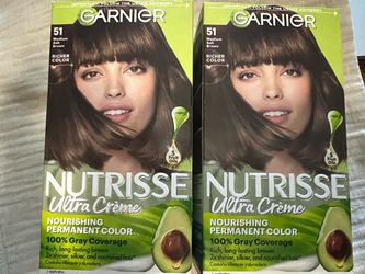 New ( unopened box) 2 count Garnier Nutrisse Ultra Crème Hair Color, 51 Medium Ash Brown