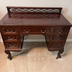 Antique English Knee hole Writing Desk from UK