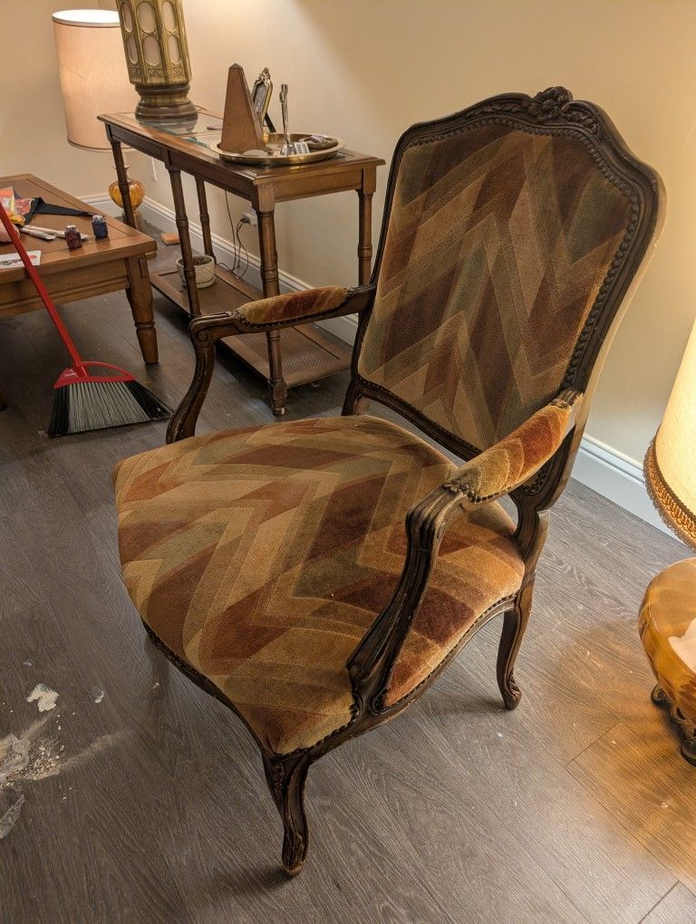 vintage velvet chair