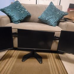 Three Monitors and Triple Monitor Stand