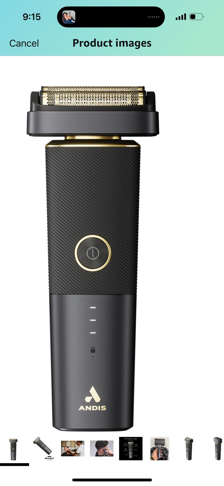 Andis 17300 reSURGE Electric Lithium Titanium Precision Foil Wet/Dry Rechargeable Shaver, Black 