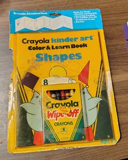 Vintage Crayola Kinder Art Color & Learn Shapes Reusable Educational Book 1987
