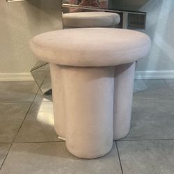 Pink Velvety Stool