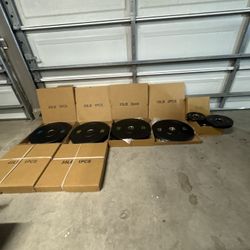 Full Olympic Bumper Plate Set 45/35/25/10/5/2.5  (BRAND NEW IN BOXES)  