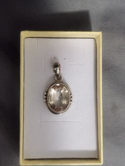 925 Sterling Silver Citrine Pendant 