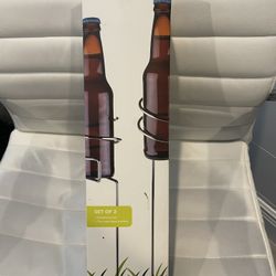 New Set Of 2 Brew Stix Bottle Holder Stakes