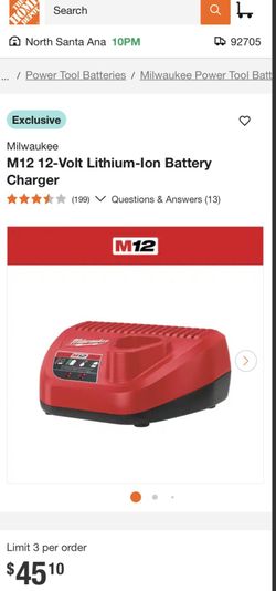 Milwaukee M12 12-Volt Lithium-lon Battery Charger
