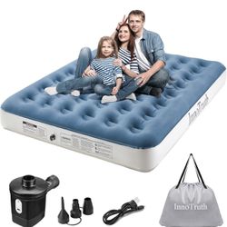  InnoTruth Queen Camping Air Mattress Bed, Rechargeable Handheld Electric Pump