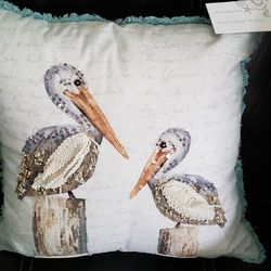 Coastal Pelicans Coastal Collection Decorative Pillow 