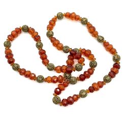 Vintage Raw Faceted Amber Necklace 