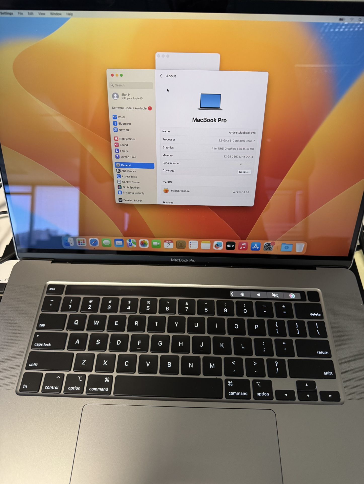 2019 MacBook Pro 1TB With 32GB RAM