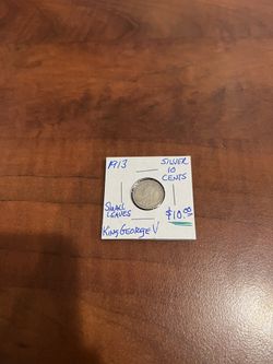 1913 10 Cent Canadian Silver Coin