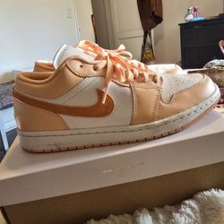 Size 12 Jordan Lows Women's Orange and White Sneakers