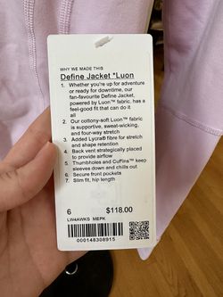 NWT Lululemon Define Jacket Size 6 for Sale in Orland Park, IL