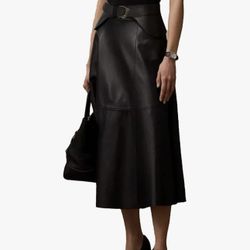 Black leather skirt