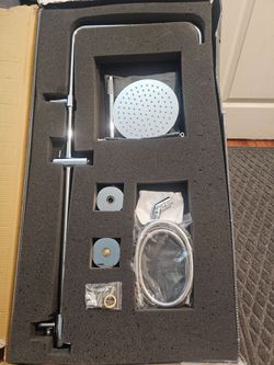 NEW LARGE RAINFALL SHOWER HEAD SYSTEM W/ HANDHELD SPRAY