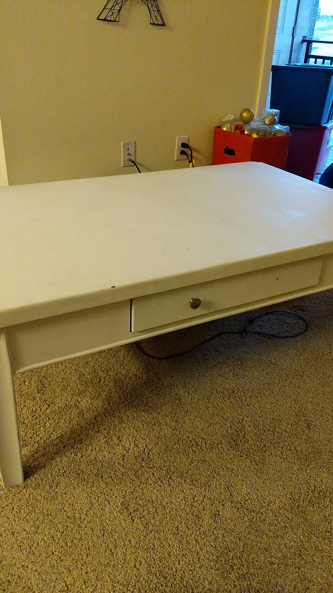 Large white coffee table
