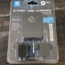 e2 2-Port Mountable USB Charger 5V 2.5A - NEW