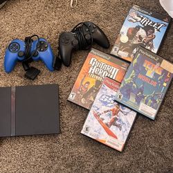 Ps2 with games and controller