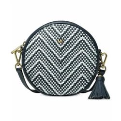 Michael Kors Canteen Leather Chevron Woven Admiral Crossbody Bag