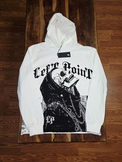 Left Point Italy Men's "Reaper" Rhinestone Pullover Hoodie. Size M
