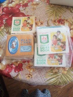 Vintage S&H Stamp Books With Stamps,Blue Chip Stamp Books With Stamps, 