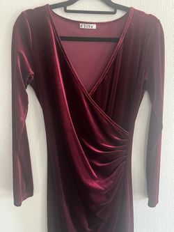 Maroon Velvet Dress 