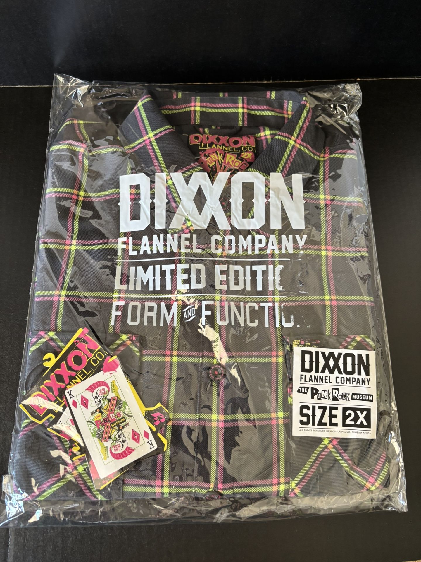 New Men’s Dixxon Plaid Punk Rock Museum Button Up Flannel 2XL