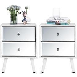Mirror End Tables W Drawers