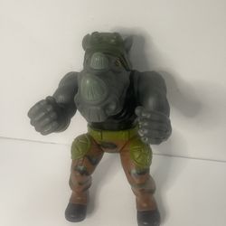 Vintage 1990 Playmates Giant Teenage Mutant Ninja Turtles Rocksteady 13” Figure