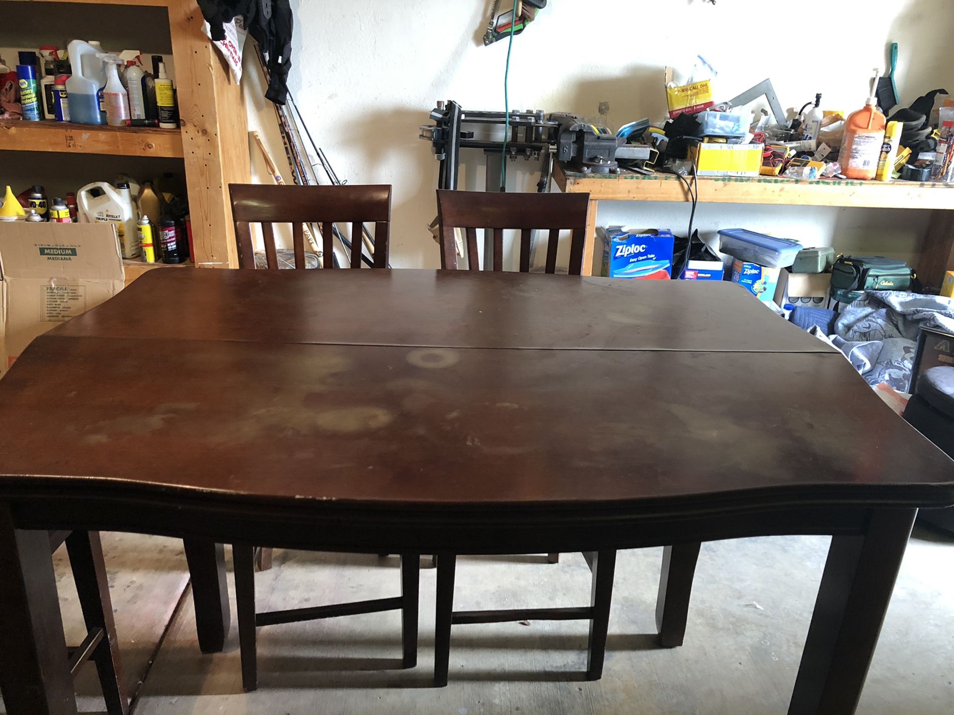 Beautiful Wood Pub Table! Bonus 6 Chairs!