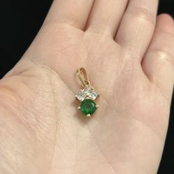 18k Real Gold Pendant With Stones