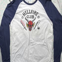 Stranger Things Hellfire Club Baseball Tee Medium