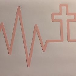 "Life Line Cross" Vinyl Decal 