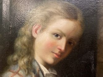 Antique English Oil Painting John Leighton 