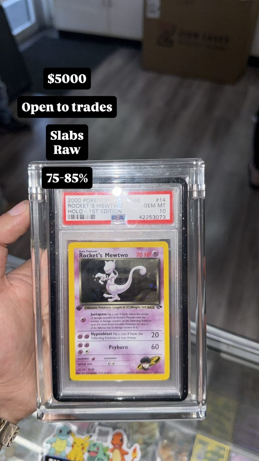Pokemon 2000 Team Rocket’s Mewtwo 1st Edition Holo Psa 10