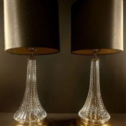 Waterford Berkshire Set of 2 Crystal Table Lamps - Absolutely Mint Condition!!!