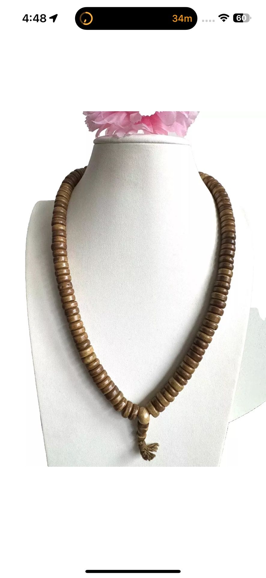 Vintage Tibetan yak bone rosary mala for prayer,meditation and yoga 22”inch