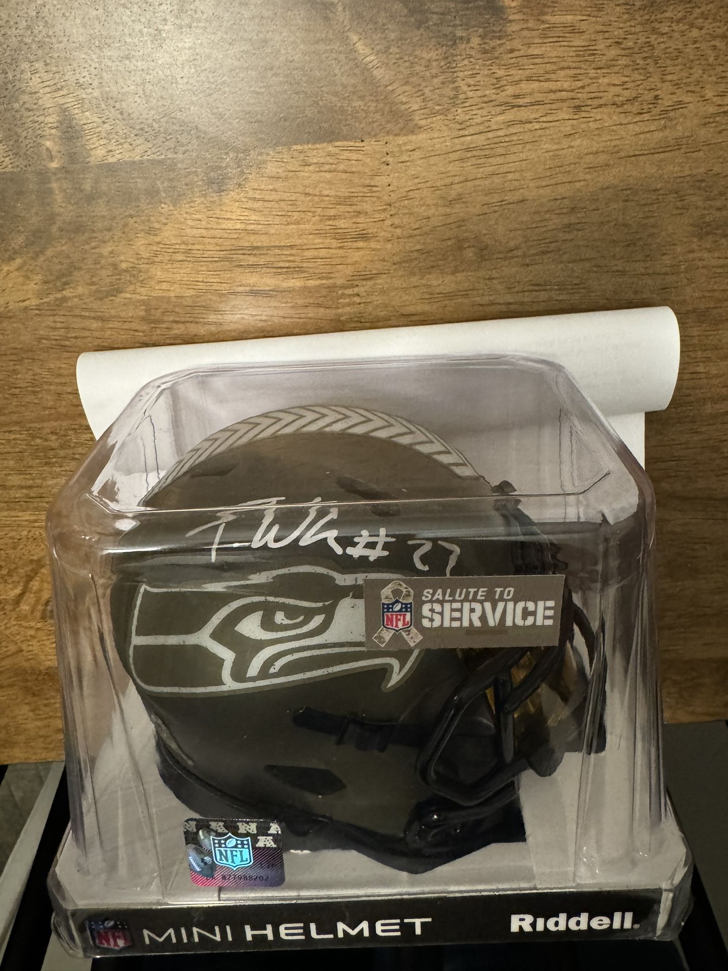 Tariq Woolen Salute To Service Signed Mini Helmet
