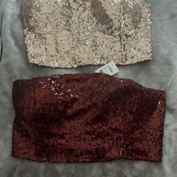 New Crop Top Sequin Shirts