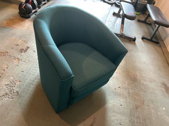 Teal Fabric Barrel Accent Chair