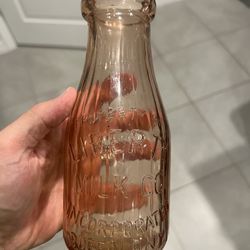 Vintage Pink Liberty Milk Co. Buffalo N.Y Milk Bottle