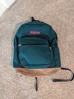 JanSport Backpack Teal with Suede Bottom