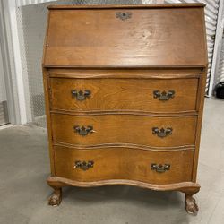 Vintage Curved Drop Front Secretary