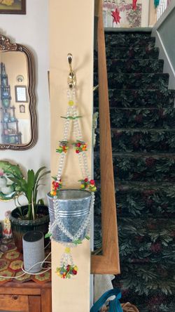 Plastic beads & fruit plant hanger