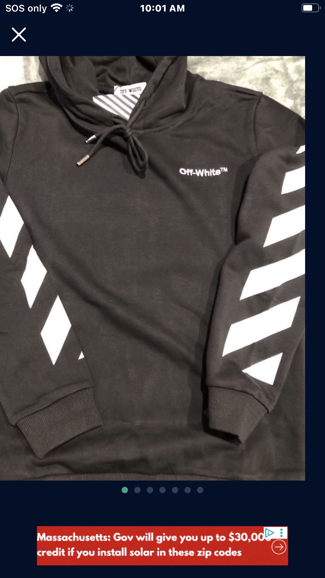 Black Off White Hoodie. Xs,s,m,l
